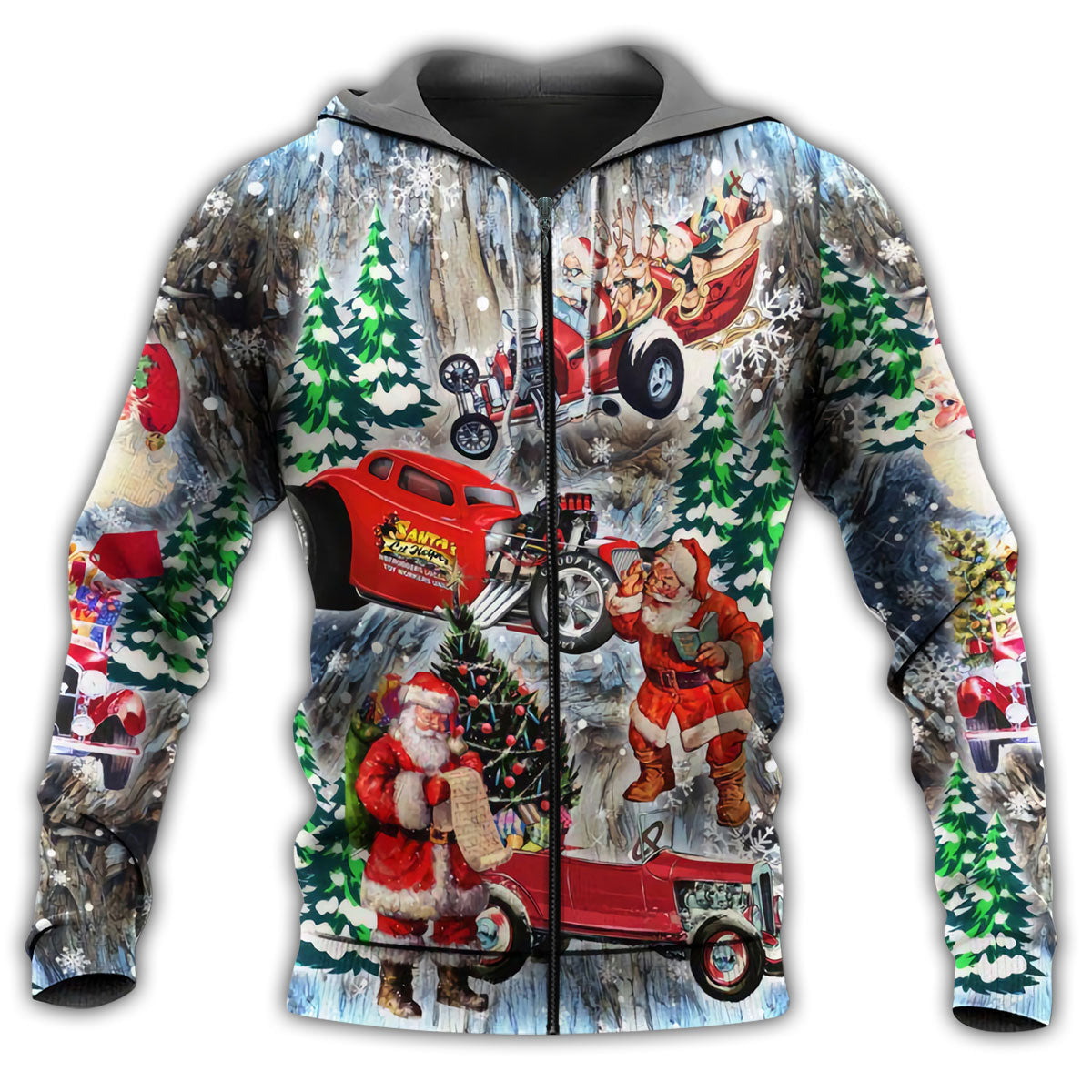 Hot Rod Christmas Love Snow Hoodie For Festive Celebrations Seasonal Trips And Relaxed Winter Wear