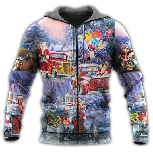 Hot Rod Christmas Hoodie For Holiday Parties Weekend Outings And Cheerful Gift Giving