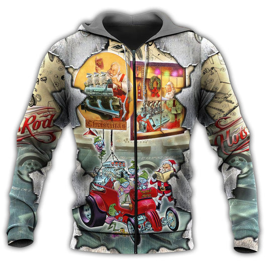 Hot Rod Christmas Love Time Hoodie For Holiday Parties Weekend Outings And Cheerful Gift Giving