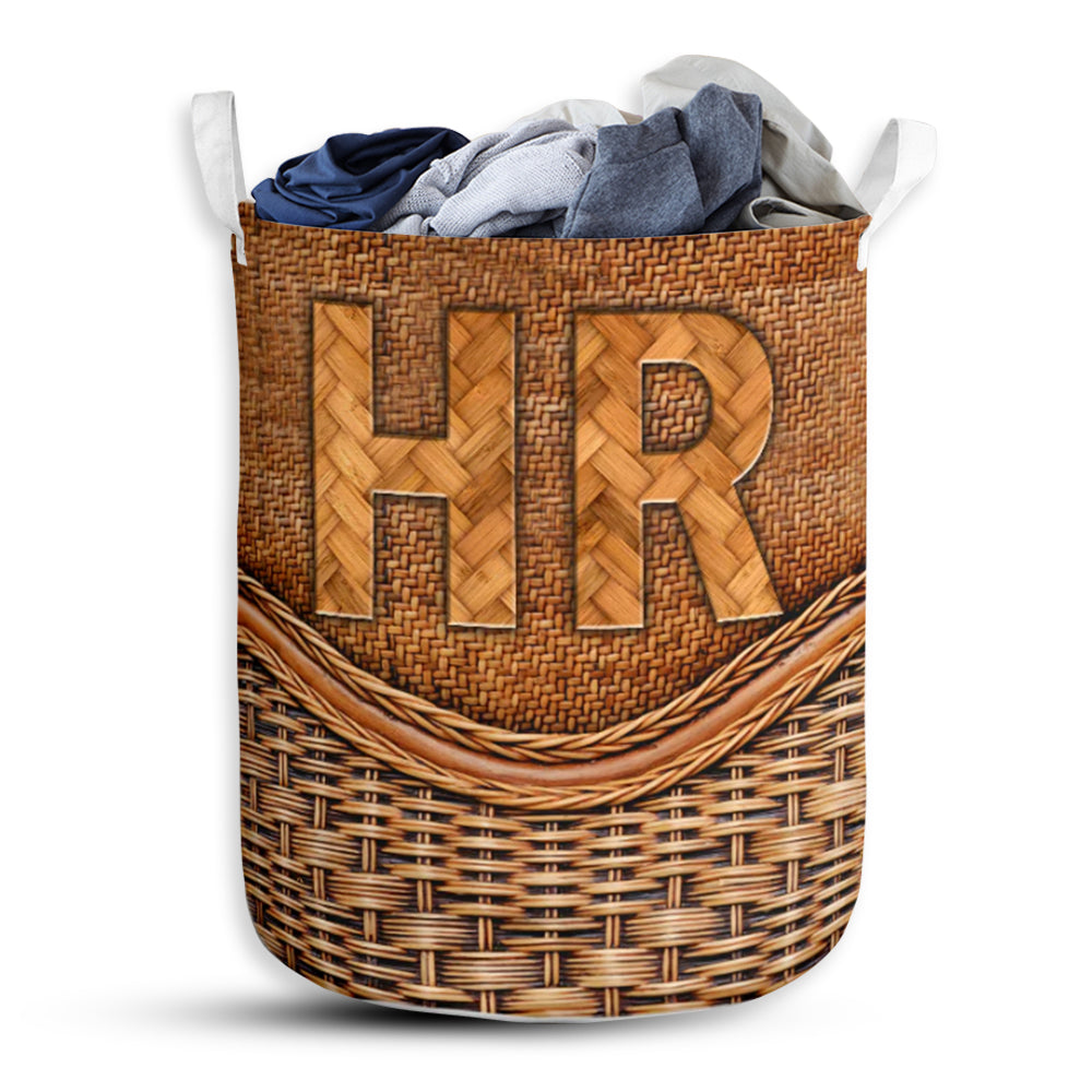 Human Resources Rattan Texture Laundry Basket For Bathroom Bedroom Storage