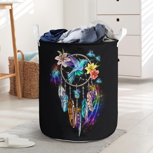 Hummingbird Dream Catcher Laundry Basket For Bathroom Bedroom Storage