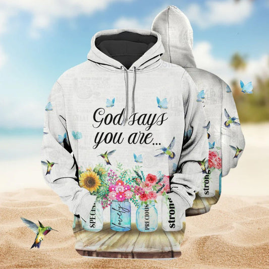 Floral Hummingbird Inspirational Hoodie For Casual Street Style Travel And Daily Comfort