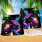 Hummingbird Night Flight Beach Shorts Pattern Detail For Outdoor Activities And Distinctive Seasonal Style