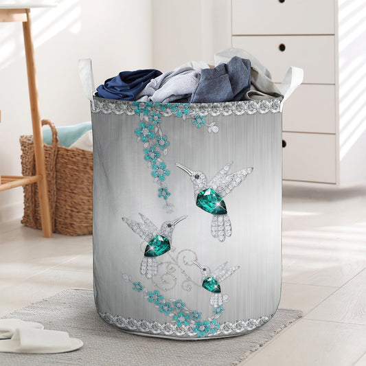 Hummingbird Jewelry Style Laundry Basket For Bathroom Bedroom Storage