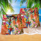 Hummingbird Love Flowers Beautiful Hawaiian Beach Shorts For Coastal Summer Adventures