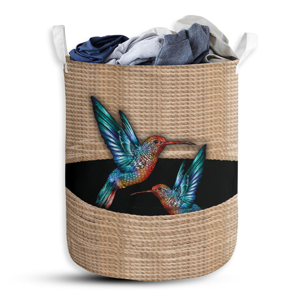 Hummingbird Rope Line Laundry Basket For Bathroom Bedroom Storage