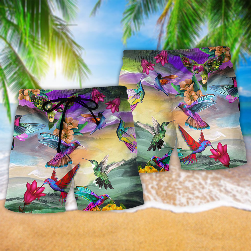 Hummingbird Life Is Better Nature Beach Shorts For Resort Travel And Thoughtful Summer Gifting