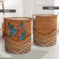 Hummingbird Rattan Texture Love Hummingbird Laundry Basket For Room Home Organizer