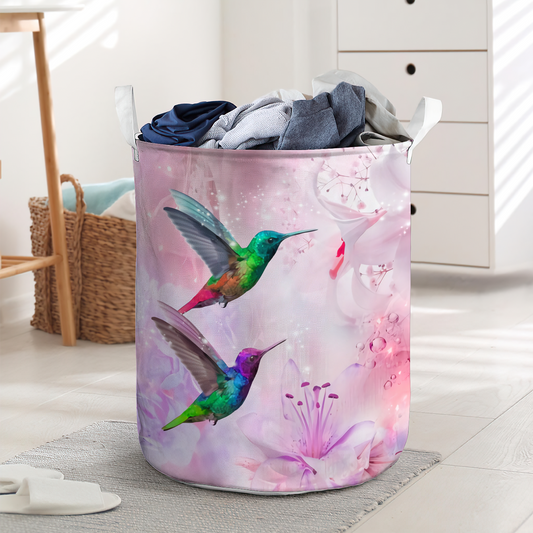 Hummingbird Floral Peace Life Laundry Basket For Bathroom Bedroom Storage