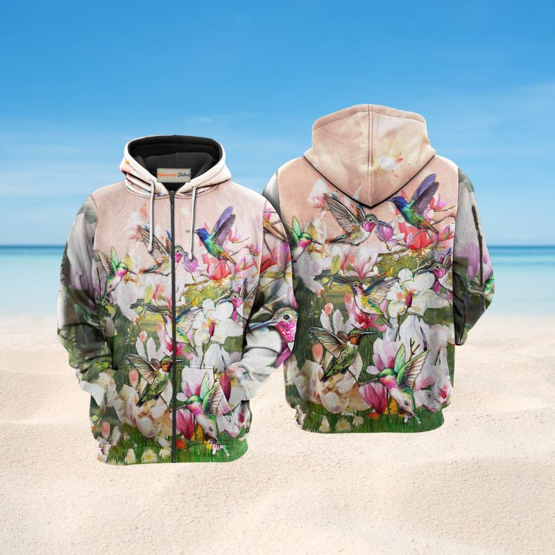 Hummingbirds Magnolia Bloom Hoodie For Casual Street Style Travel And Daily Comfort