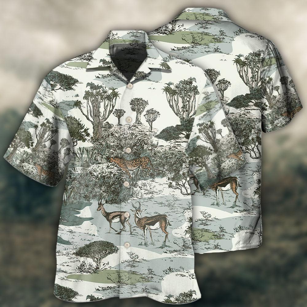 Hunting Wild Hawaiian Shirt Design View For Casual Summer Styling
