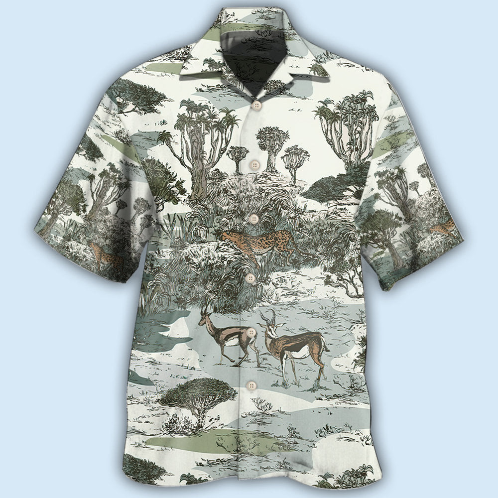 Hunting Wild Hawaiian Shirt Artwork Detail For Resort Trips And Outdoor Activities