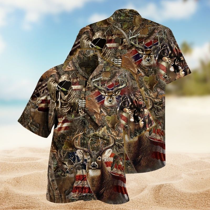 Hunting Deer Hawaiian Shirt For Coastal Travel, Casual Events, And Comfortable Summer Wear