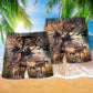 Hunting Outdoor Beach Shorts Pattern Detail For Vacation Style And Comfortable Daily Wear