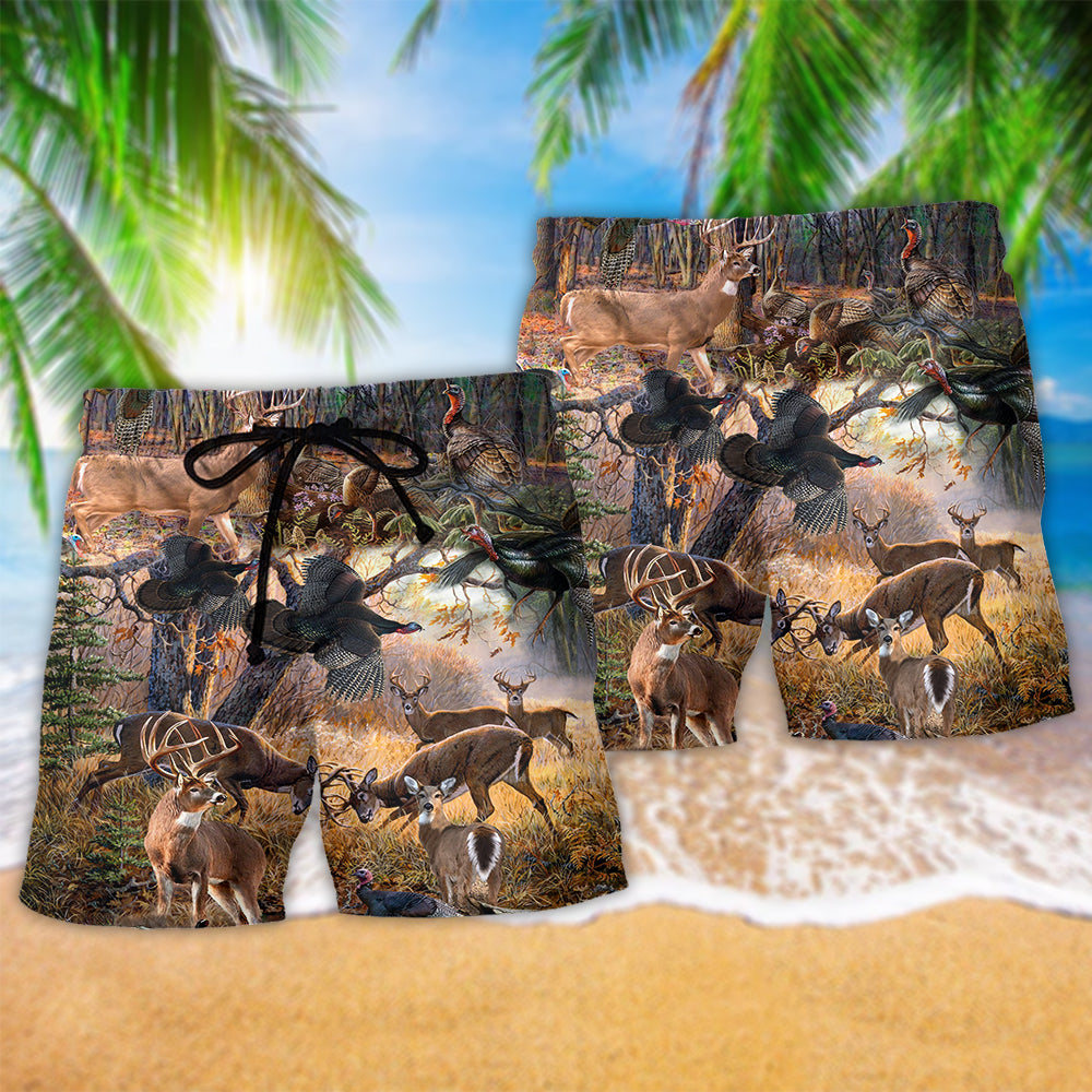 Hunting Outdoor Beach Shorts Pattern Detail For Vacation Style And Comfortable Daily Wear