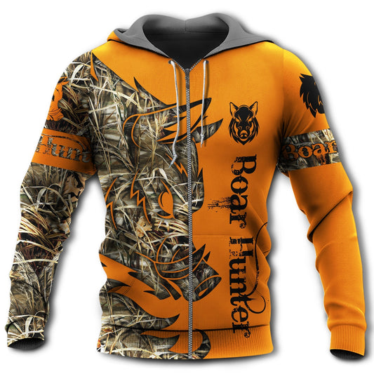 Orange Hunting Boar Legend Hoodie For Hunters Weekend Travel And Practical Everyday Style
