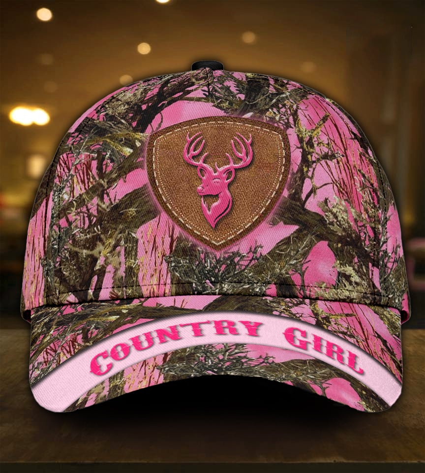 Hunting Country Girl Pink Camo Classic Cap For Summer Outings Festivals And Relaxed Daily Wear