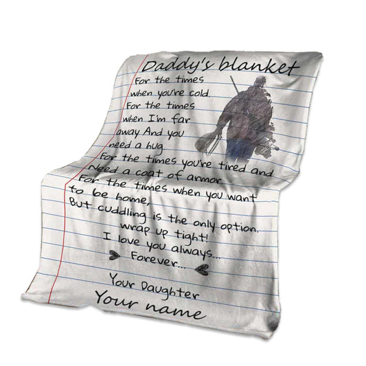 Hunting Daddy I Love You Personalized Flannel Blanket For Cozy Bedroom Sofa Decor