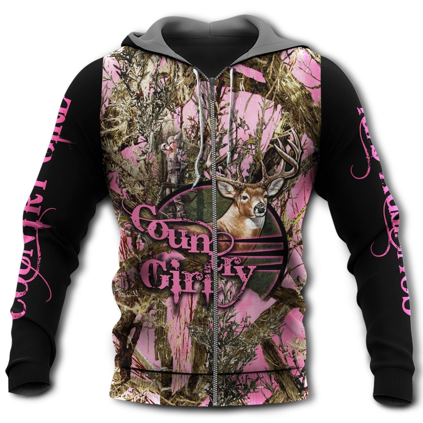 Pink Hunting Country Girl Deer Hoodie For Wildlife Enthusiasts Weekend Adventures And Casual Style
