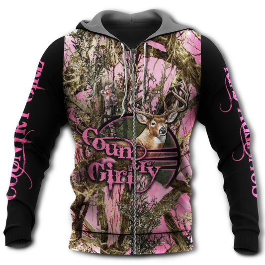 Pink Hunting Country Girl Deer Hoodie For Wildlife Enthusiasts Weekend Adventures And Casual Style