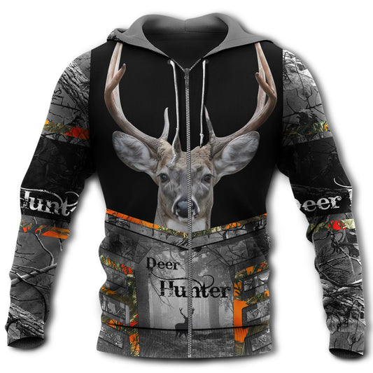 Black Gray Hunting Deer Hoodie For Outdoor Hunting Trips Travel And Comfortable Everyday Wear