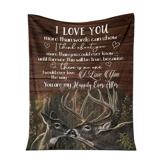 Hunting Deer Couple Love Gift Flannel Blanket For Cozy Bedroom Sofa Decor