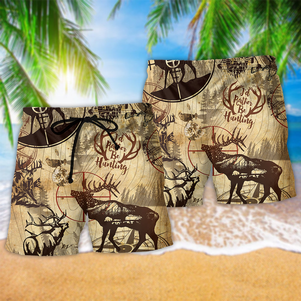 Outdoor Deer Hunting Beach Shorts Pattern Detail For Seaside Leisure And Flexible Everyday Wear