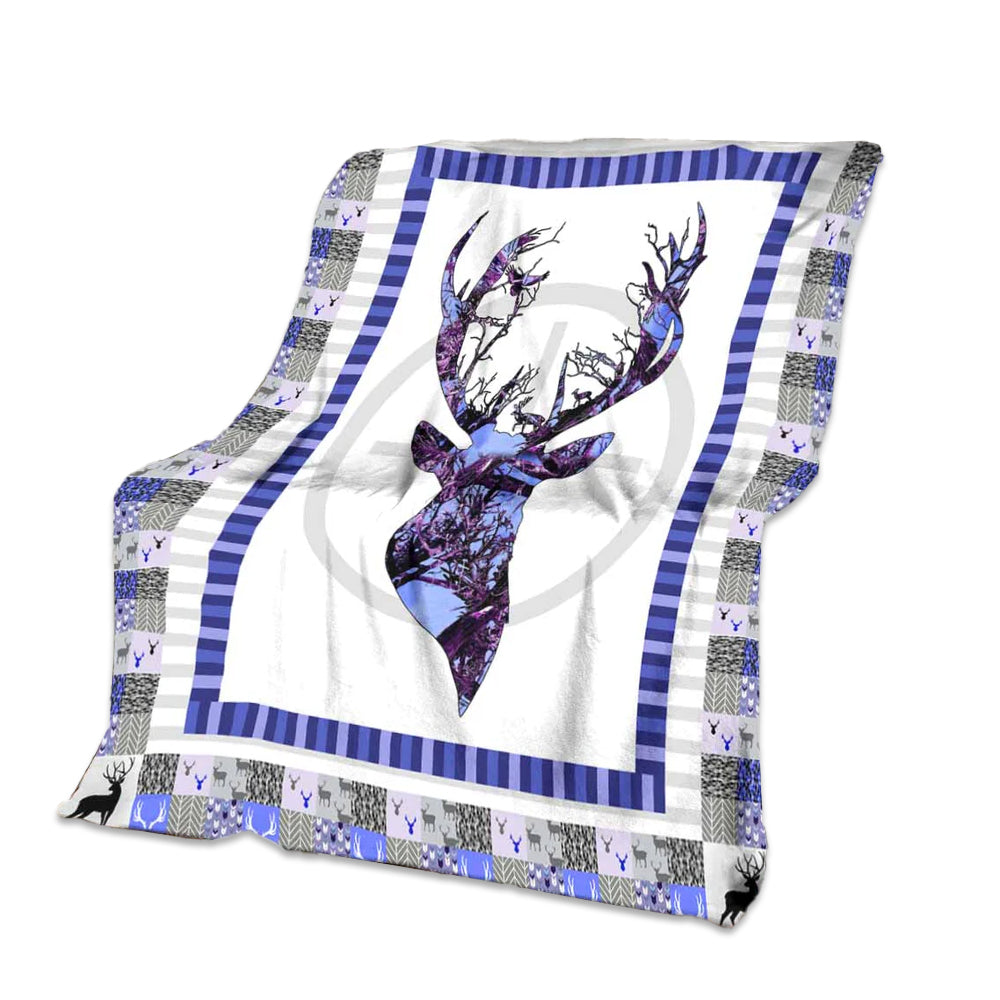 Hunting Deer Love Flannel Blanket For Cozy Bedroom Sofa Decor