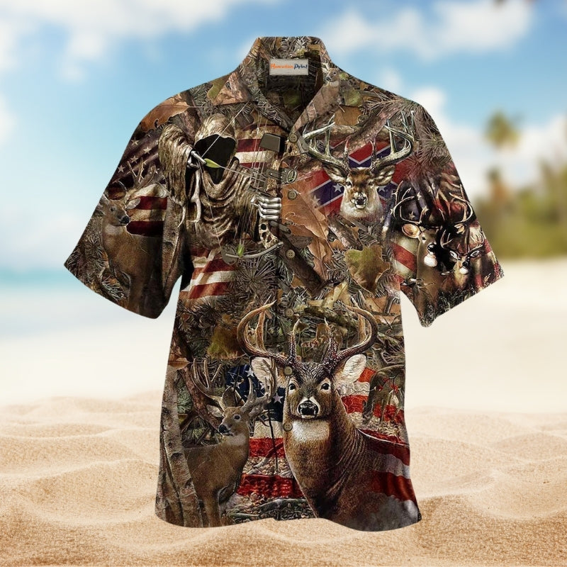 Hunting Deer Loves Forest Hawaiian Shirt For Tropical Holidays Resort Trips And Everyday Summer Style