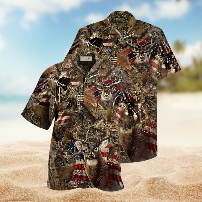 Hunting Deer Loves Forest Hawaiian Shirt For Tropical Holidays Resort Trips And Everyday Summer Style