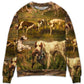 Hunting Dog And Duck Sweater For Playful Everyday Outfits Travel And Comfortable Daily Wear
