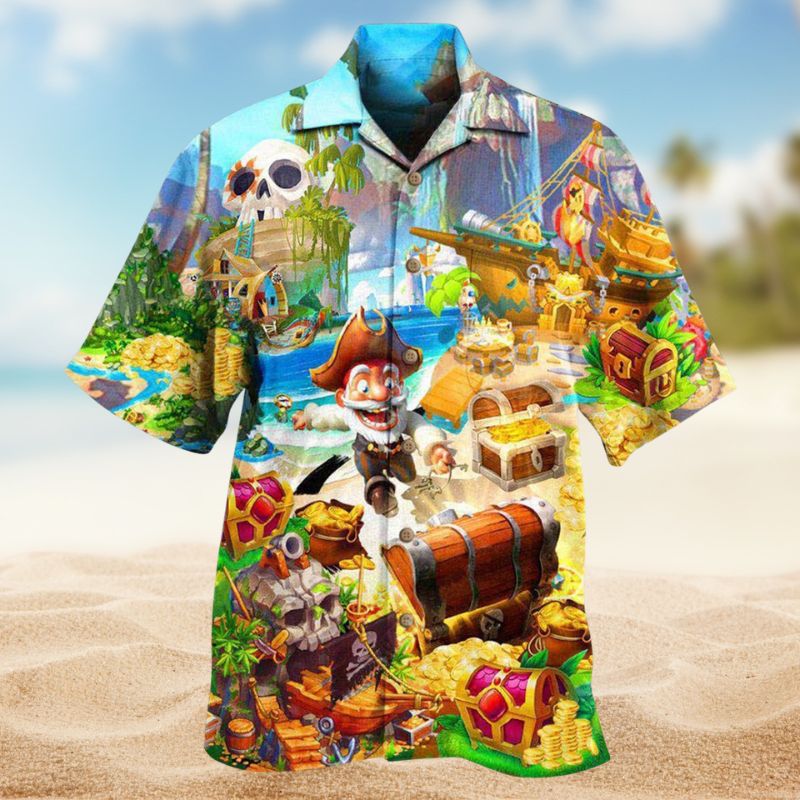 Hunting Found Treasures Hawaiian Shirt For Coastal Travel, Casual Events, And Comfortable Summer Wear