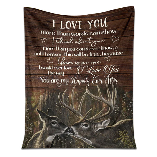 Hunting Love I Love You Flannel Blanket For Cozy Bedroom Sofa Decor