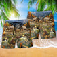 Hunting Love Life Nice Scenery Hawaiian Print Beach Shorts For Sports Fan Vacation Wear