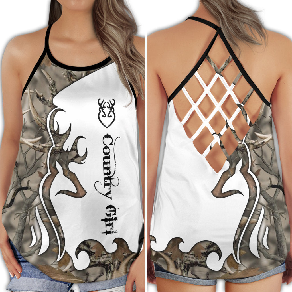 Hunting Lover Country Girl Grey Hollow Tank Top For Yoga Workouts And Casual Wear