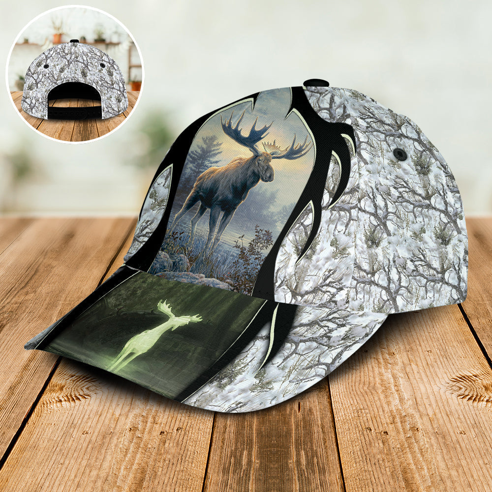 Hunting Moose Forest Classic Cap For Summer Activities Vacations And Comfortable Daily Wear