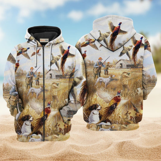 Hunting Pheasant Outdoor Hoodie For Hunting Enthusiasts Daily Wear And Weekend Adventures