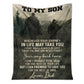 Hunting To My Son Hunting Black And White Flannel Blanket For Cozy Bedroom Sofa Decor