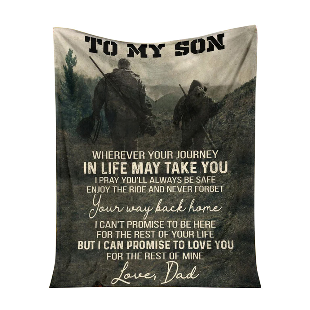 Hunting To My Son Hunting I Can Promise To Love You Flannel Blanket For Cozy Bedroom Sofa Decor