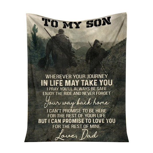 Hunting To My Son Hunting I Can Promise To Love You Flannel Blanket For Cozy Bedroom Sofa Decor