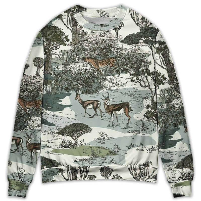Hunting Wildlife Outdoor Sweater For Casual Wear Travel Holidays And Comfortable Everyday Styling