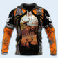 Black Orange Hunting Deer Hoodie For Wildlife Inspired Casual Wear Camping And Travel