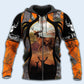 Black Orange Hunting Deer Hoodie For Wildlife Inspired Casual Wear Camping And Travel