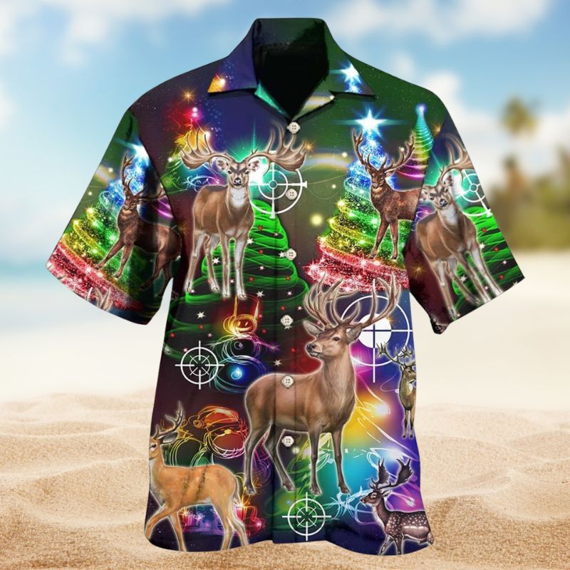 Hunting Deer Christmas Hawaiian Shirt For Beach Days, Summer Outings, And Thoughtful Gift Giving