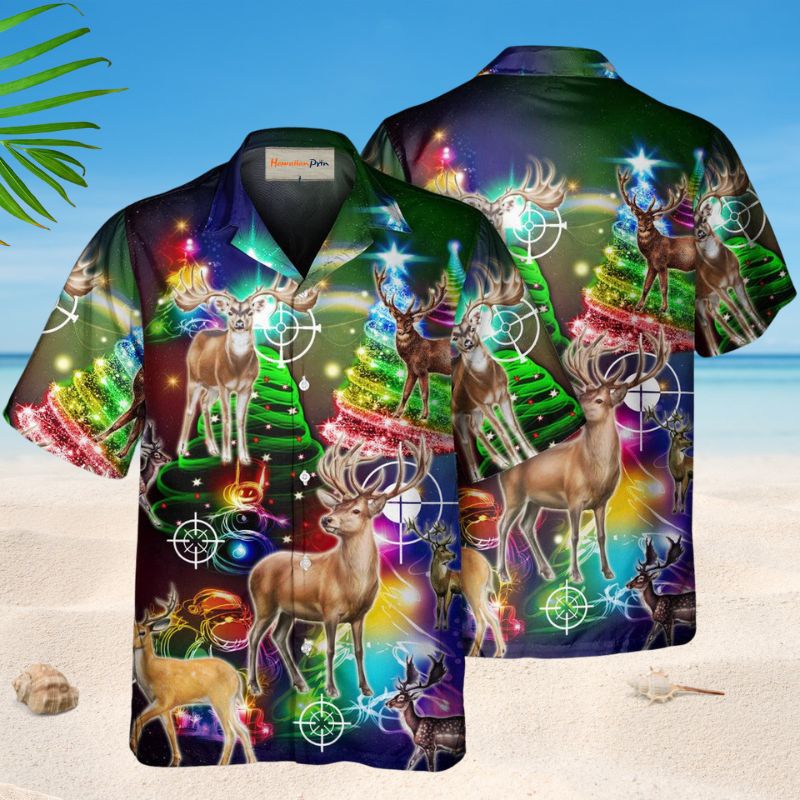 Hunting Deer Christmas Hawaiian Shirt For Beach Days, Summer Outings, And Thoughtful Gift Giving