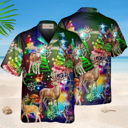 Hunting Deer Christmas Hawaiian Shirt For Beach Days, Summer Outings, And Thoughtful Gift Giving