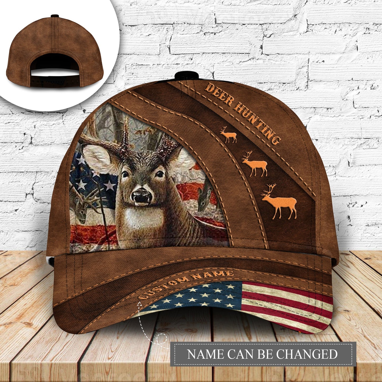 Deer Hunting US Flag Vintage Personalized Classic Cap For Seasonal Outings Outdoor Adventures And Daily Wear