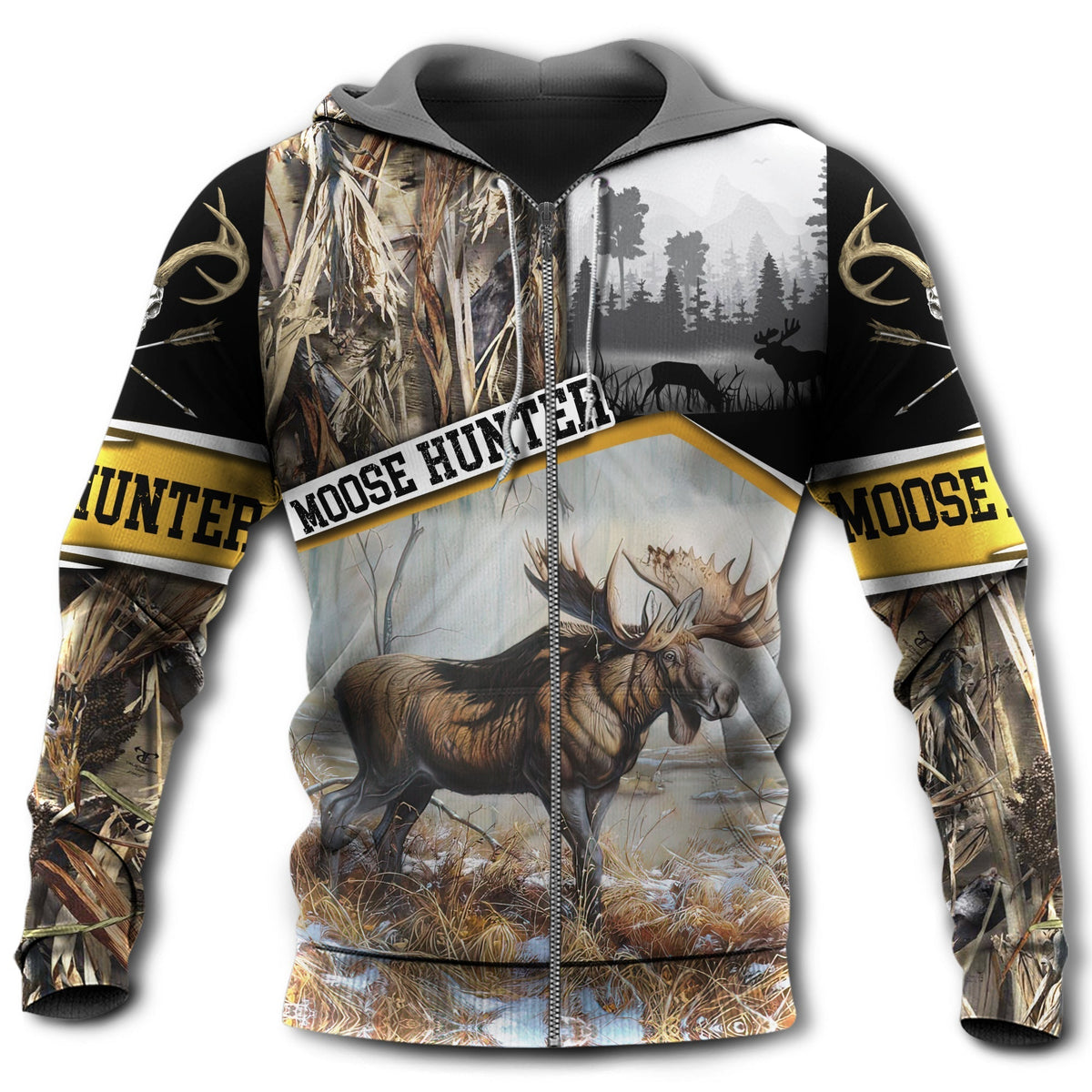 Hunting Moose Adventure Hoodie For Hunting Enthusiasts Daily Wear And Weekend Adventures