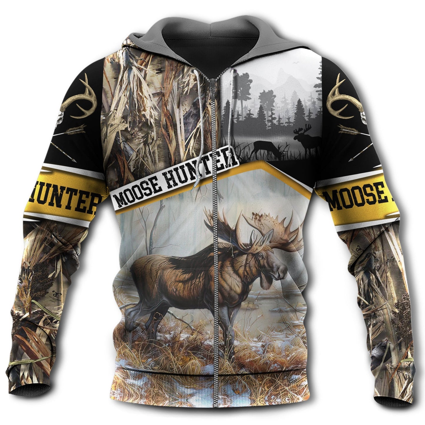 Hunting Moose Adventure Hoodie For Hunting Enthusiasts Daily Wear And Weekend Adventures