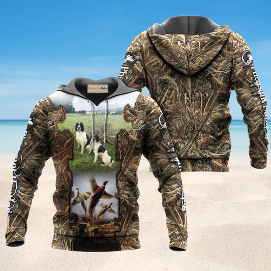 Hunting Pheasant Dog Hoodie For Hunters Weekend Travel And Practical Everyday Style
